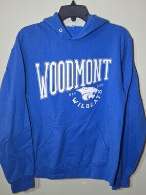 Woodmont Wildcats Hoodie Sweatshirt Medium Blue Pullover School Spirit